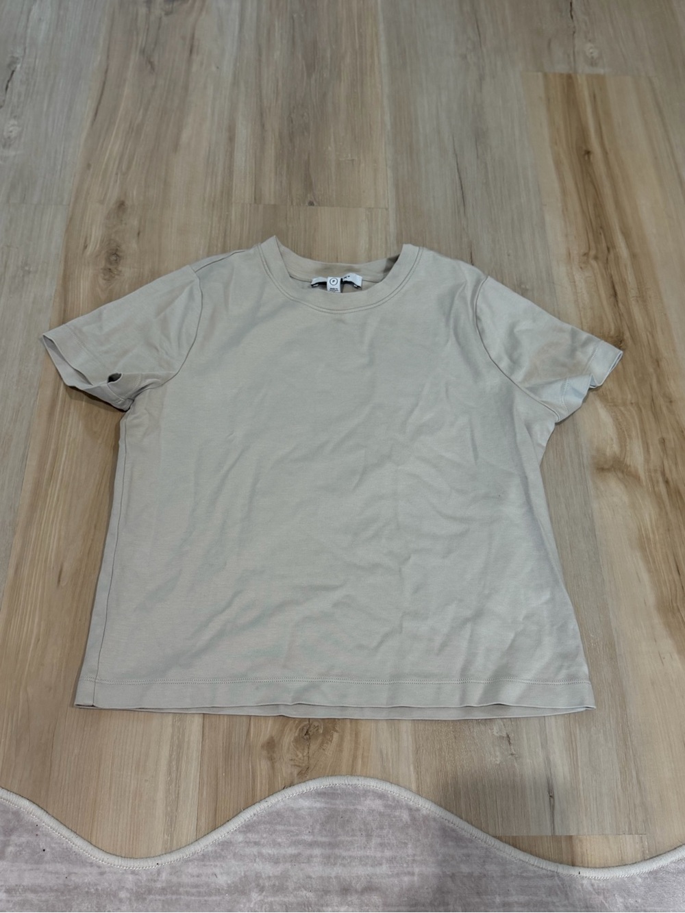 SPANX Beige Short Sleeve Crewneck Tee
